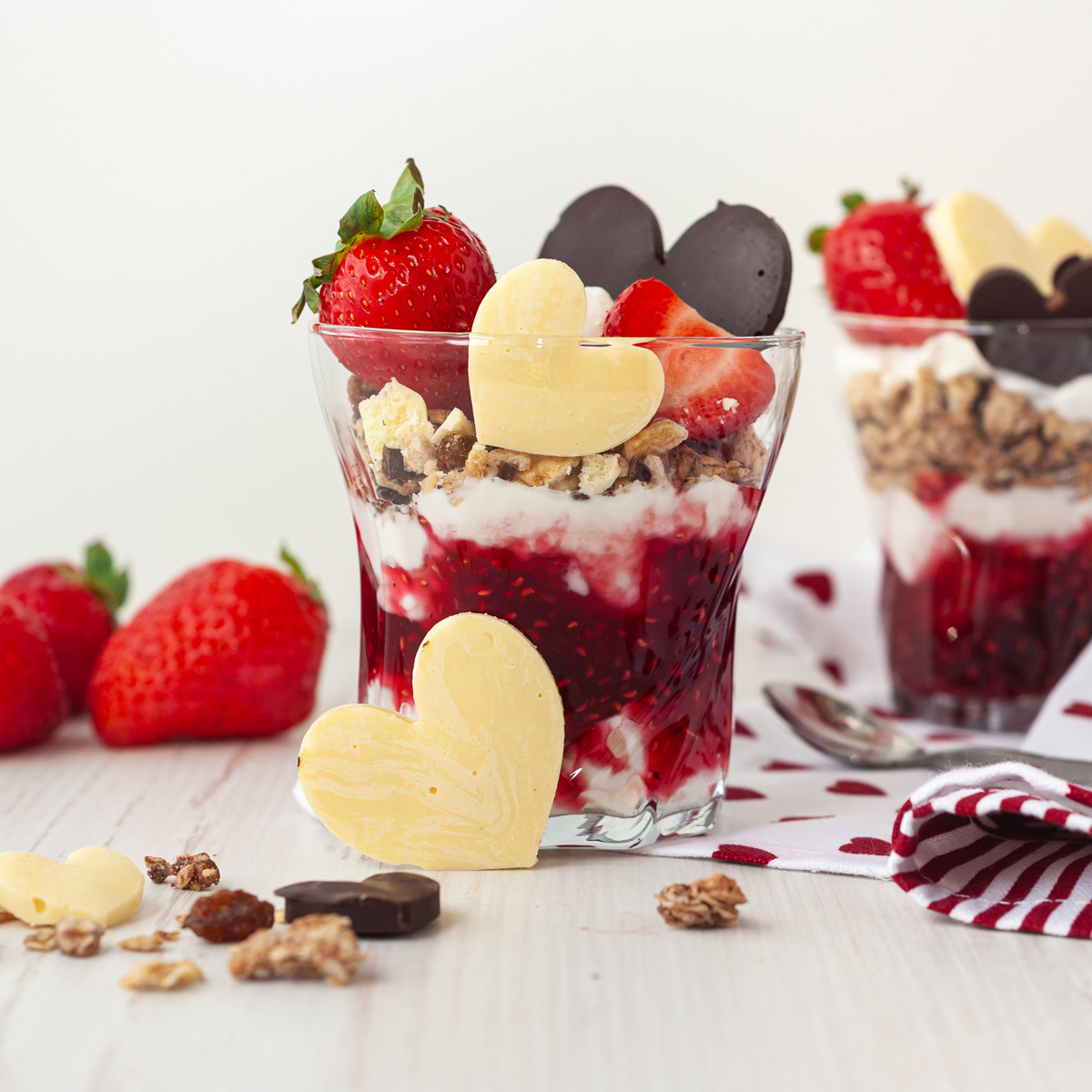 a strawberry yogurt valentines day treat