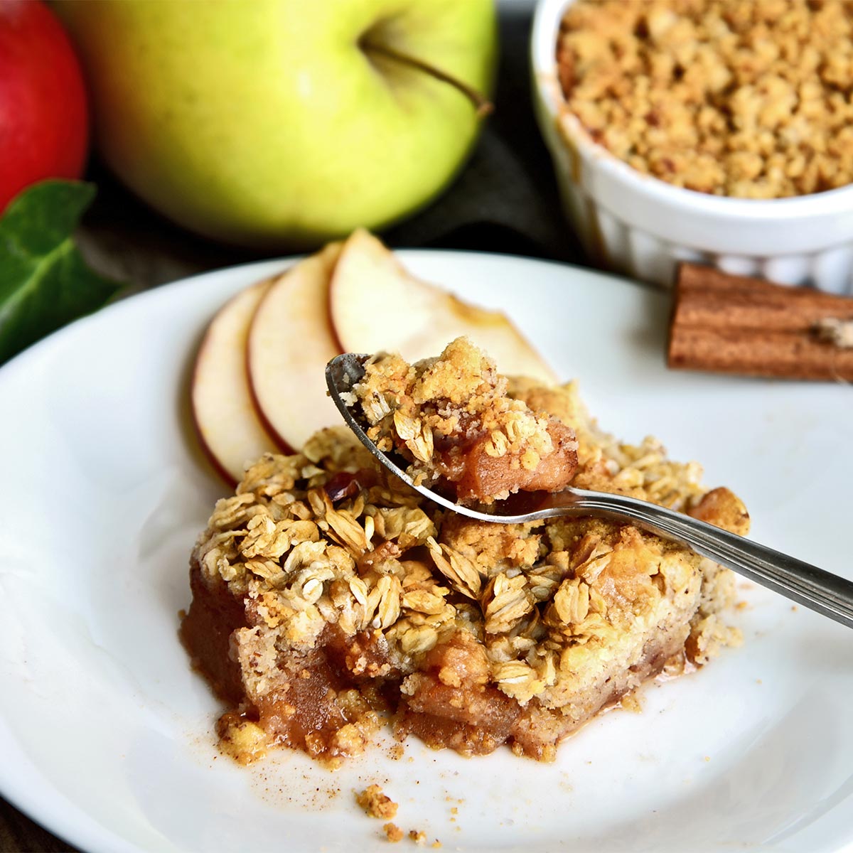 Decadent granola apple crisp