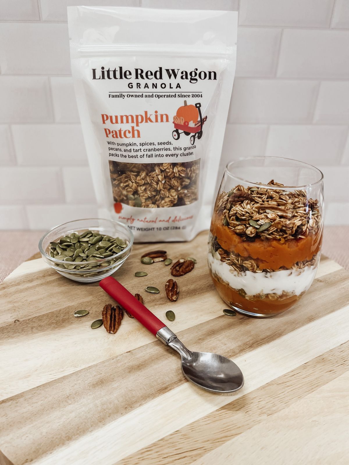 pumpkin spice parfait using little red wagon pumpkin patch granola