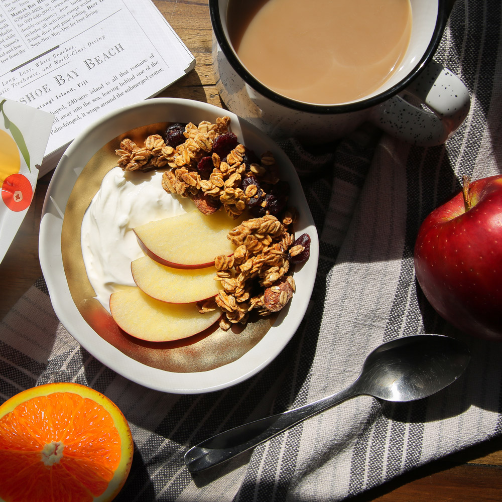granola and greek yogurt bowl