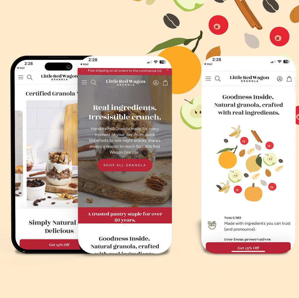 granola online, new little red wagon granola website